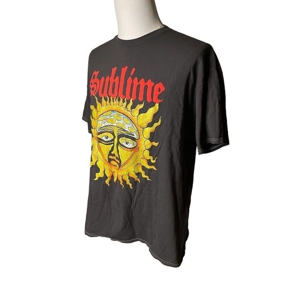Sublime Charcoal Gray Band Concert Tee Shirt Men’s XL White Contrast Stitching - Picture 2 of 9